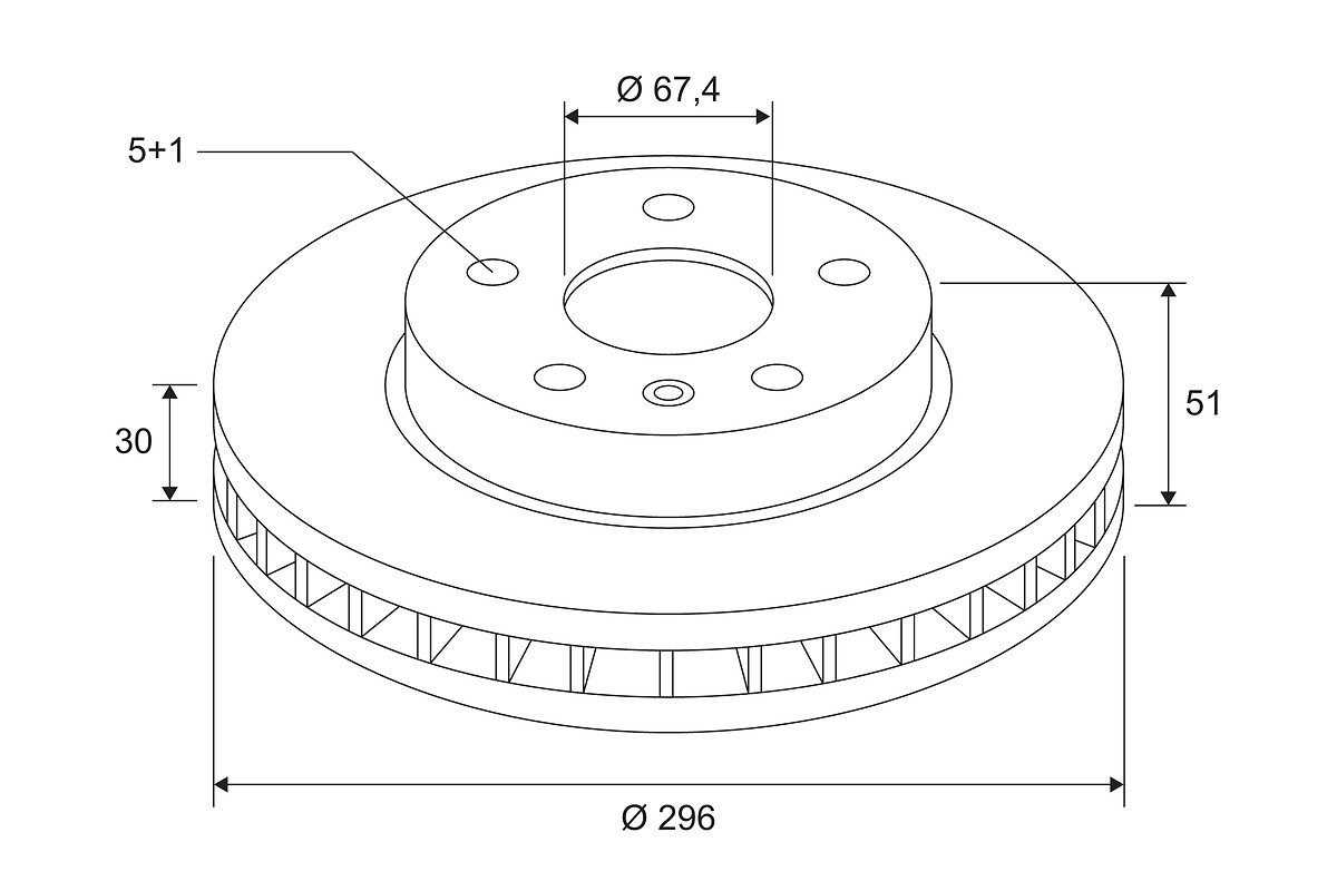 COATED BRAKE DISC X1 OPEL INSIGNA FR
